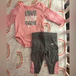 Nike Pink and Gray Baby Outfit